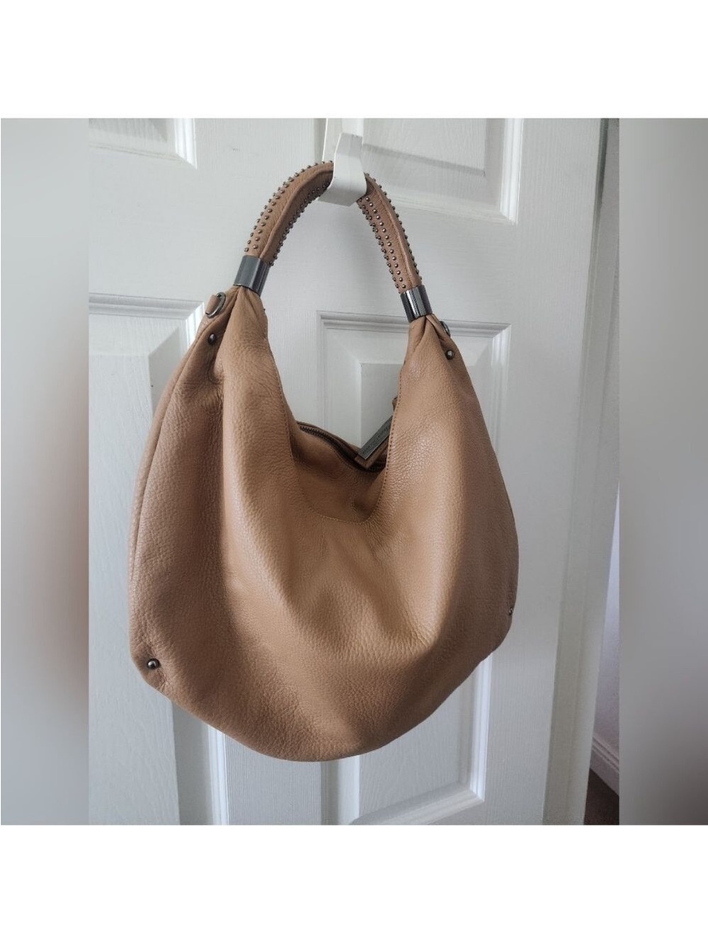 Kenneth Cole No Slouch Leather Hobo Bag - with studded handle.